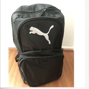 Puma Black Bookpack Book Bag Back Pack Bag Logo New Shoulder Back Strap Zippers